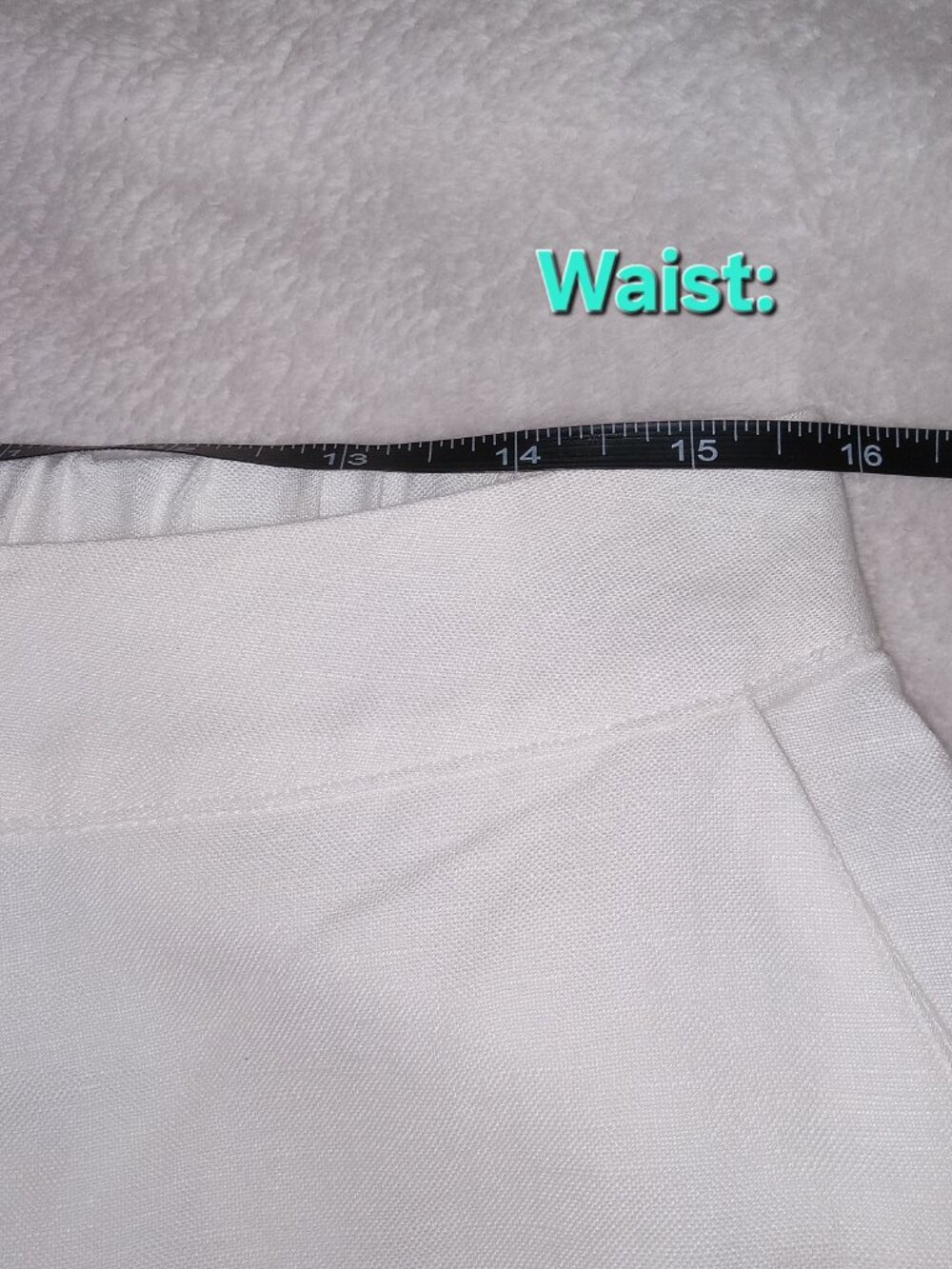 MAYE Estella Linen Blend Wide Leg Pants Ivory White Elastic Waist M - Picture 9 of 15